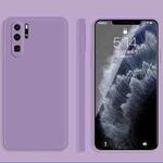 For Huawei P30 Pro Solid Color Imitation Liquid Silicone Straight Edge Dropproof Full Coverage Protective Case(Purple)