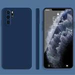 For Huawei P30 Pro Solid Color Imitation Liquid Silicone Straight Edge Dropproof Full Coverage Protective Case(Blue)