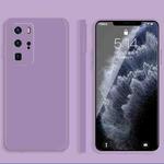 For Huawei P40 Pro Solid Color Imitation Liquid Silicone Straight Edge Dropproof Full Coverage Protective Case(Purple)