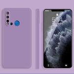 For Huawei nova 5i Solid Color Imitation Liquid Silicone Straight Edge Dropproof Full Coverage Protective Case(Purple)