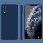 For Huawei P20 Solid Color Imitation Liquid Silicone Straight Edge Dropproof Full Coverage Protective Case(Blue)