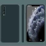 For Huawei P20 Pro Solid Color Imitation Liquid Silicone Straight Edge Dropproof Full Coverage Protective Case(Dark Green)