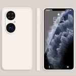 For Huawei P50 Pro Solid Color Imitation Liquid Silicone Straight Edge Dropproof Full Coverage Protective Case(White)