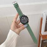 22mm For Samsung / Huawei Smart Watch Universal Three Lines Canvas Watch Band(Green)