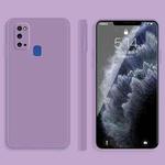 For Samsung Galaxy M31 Solid Color Imitation Liquid Silicone Straight Edge Dropproof Full Coverage Protective Case(Purple)