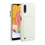 For Samsung Galaxy A01 Card Slot Design Shockproof TPU Protective Case(White)