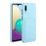 For Samsung Galaxy A02 Card Slot Design Shockproof TPU Protective Case(Sky Blue)