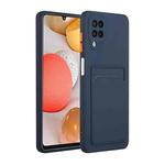 For Samsung Galaxy A12 5G Card Slot Design Shockproof TPU Protective Case(Dark Blue)