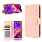 For OPPO A54 5G / A74 5G / A93 5G Skin Feel Calf Pattern Horizontal Flip Leather Case with Holder & Card Slots & Photo Frame(Pink)
