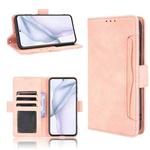 For Huawei P50 Skin Feel Calf Pattern Horizontal Flip Leather Case with Holder & Card Slots & Photo Frame(Pink)