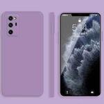 For Honor V30 Pro Solid Color Imitation Liquid Silicone Straight Edge Dropproof Full Coverage Protective Case(Purple)