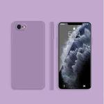 For iPhone SE 2022 / SE 2020 / 8 / 7 Solid Color Imitation Liquid Silicone Straight Edge Dropproof Full Coverage Protective Case(Purple)