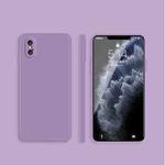 For iPhone XS Max Solid Color Imitation Liquid Silicone Straight Edge Dropproof Full Coverage Protective Case(Purple)