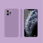 For iPhone 11 Pro Solid Color Imitation Liquid Silicone Straight Edge Dropproof Full Coverage Protective Case (Purple)