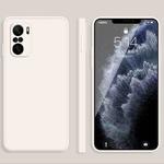 For Xiaomi Redmi K40 Solid Color Imitation Liquid Silicone Straight Edge Dropproof Full Coverage Protective Case(White)