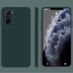For Xiaomi Redmi K40 Solid Color Imitation Liquid Silicone Straight Edge Dropproof Full Coverage Protective Case(Dark Green)