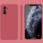For Xiaomi Redmi K40 Solid Color Imitation Liquid Silicone Straight Edge Dropproof Full Coverage Protective Case(Red)