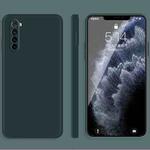 For Xiaomi Redmi Note 8 Solid Color Imitation Liquid Silicone Straight Edge Dropproof Full Coverage Protective Case(Dark Green)