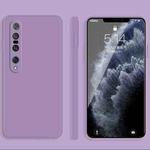 For Xiaomi Mi 10 Pro Solid Color Imitation Liquid Silicone Straight Edge Dropproof Full Coverage Protective Case(Purple)