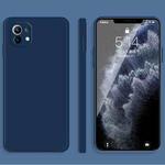 For Xiaomi Mi 11 Solid Color Imitation Liquid Silicone Straight Edge Dropproof Full Coverage Protective Case(Blue)