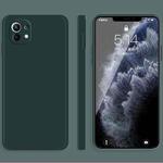 For Xiaomi Mi 11 Solid Color Imitation Liquid Silicone Straight Edge Dropproof Full Coverage Protective Case(Dark Green)