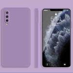 For Xiaomi CC9 Solid Color Imitation Liquid Silicone Straight Edge Dropproof Full Coverage Protective Case(Purple)