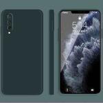 For Xiaomi CC9 Solid Color Imitation Liquid Silicone Straight Edge Dropproof Full Coverage Protective Case(Dark Green)