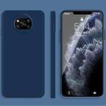 For Xiaomi Poco X3 NFC / Poco X3 Pro Solid Color Imitation Liquid Silicone Straight Edge Dropproof Full Coverage Protective Case(Blue)