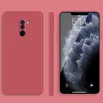 For Xiaomi PocoPhone F1 Solid Color Imitation Liquid Silicone Straight Edge Dropproof Full Coverage Protective Case(Red)