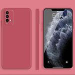 For Xiaomi Redmi Note 9 4G Solid Color Imitation Liquid Silicone Straight Edge Dropproof Full Coverage Protective Case(Red)