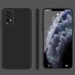 For Xiaomi Redmi Note 9 4G Solid Color Imitation Liquid Silicone Straight Edge Dropproof Full Coverage Protective Case(Black)