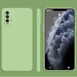 For Xiaomi Redmi Note 9 4G Solid Color Imitation Liquid Silicone Straight Edge Dropproof Full Coverage Protective Case(Matcha Green)