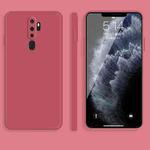 For OPPO A11 / A11X Solid Color Imitation Liquid Silicone Straight Edge Dropproof Full Coverage Protective Case(Red)