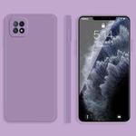 For OPPO A72 Solid Color Imitation Liquid Silicone Straight Edge Dropproof Full Coverage Protective Case(Purple)