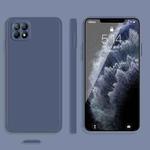 For OPPO Reno4 SE Solid Color Imitation Liquid Silicone Straight Edge Dropproof Full Coverage Protective Case(Grey)