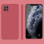 For OPPO Reno4 SE Solid Color Imitation Liquid Silicone Straight Edge Dropproof Full Coverage Protective Case(Red)