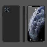 For OPPO Reno4 SE Solid Color Imitation Liquid Silicone Straight Edge Dropproof Full Coverage Protective Case(Black)