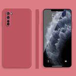 For OPPO Reno3 Solid Color Imitation Liquid Silicone Straight Edge Dropproof Full Coverage Protective Case(Red)