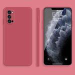 For OPPO Reno4 Pro Solid Color Imitation Liquid Silicone Straight Edge Dropproof Full Coverage Protective Case(Red)