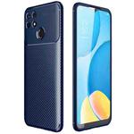 For Realme Narzo 30A Carbon Fiber Texture Shockproof TPU Case(Blue)