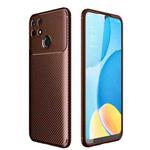 For Realme Narzo 30A Carbon Fiber Texture Shockproof TPU Case(Brown)
