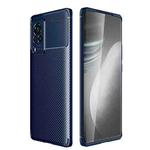 For vivo X60 Pro (Global Official Version) Carbon Fiber Texture Shockproof TPU Case(Blue)