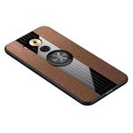For Huawei Mate 8 XINLI Stitching Cloth Textue Shockproof TPU Protective Case with Ring Holder(Brown)