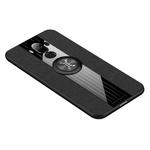 For Huawei Mate 9 XINLI Stitching Cloth Textue Shockproof TPU Protective Case with Ring Holder(Black)
