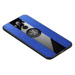 For Huawei Mate 9 XINLI Stitching Cloth Textue Shockproof TPU Protective Case with Ring Holder(Blue)