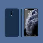 For OnePlus 7 Solid Color Imitation Liquid Silicone Straight Edge Dropproof Full Coverage Protective Case(Blue)