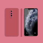 For OnePlus 8 Solid Color Imitation Liquid Silicone Straight Edge Dropproof Full Coverage Protective Case(Red)