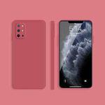 For OnePlus 8T Solid Color Imitation Liquid Silicone Straight Edge Dropproof Full Coverage Protective Case(Red)