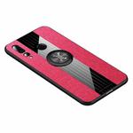 For Huawei nova 4 XINLI Stitching Cloth Textue Shockproof TPU Protective Case with Ring Holder(Red)