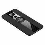 For Huawei nova 5i Pro XINLI Stitching Cloth Textue Shockproof TPU Protective Case with Ring Holder(Black)